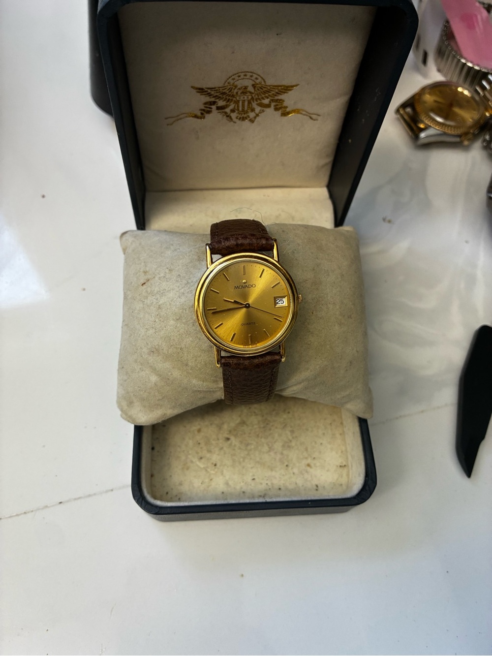 Vintage Movado Ladies 87-47-0825 Dress Leather Strap 25mm Watch New Battery
